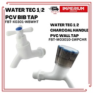 WATER TEC 1/2 PCV BIB TAP / WATER TEC 1/2 CHARCOAL HANDLE  PVC WALL TAP