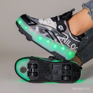 Children Invisible Roller Skate Shoes Boys Wheels Girls Skating Four Wheels Medium Large Children Sp