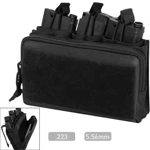 Triple Magazine Pouch Tactical Chargers Holder 5.56mm/.223 7.62mm Quick-Draw Mag Bag Molle Admin Pou