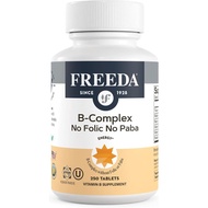 Freeda Vitamin B Complex No Folic No PABA - Super B Complex Kosher Vitamin Supplement with Vitamin B
