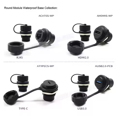 C-TYPE HDMI 2.0 3.0 USB CAT6 CAT6A Data Interface Adapter Network RJ45 Circular Jack Connector LC Wi