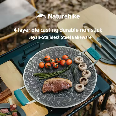 Naturehike 316 Stainless Steel Carved Camping Grill Pan Non Stick Coating Honeycomb Cookware