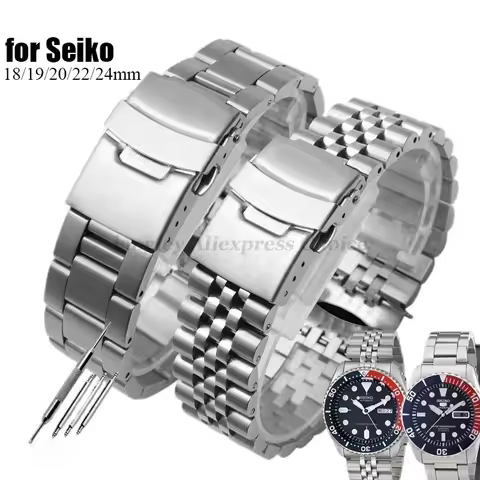 Solid Stainless Steel Band For Seiko 20mm 22mm Men's Sports Strap Srpd Skx007/Skx009 SRPD63K1 Jubile