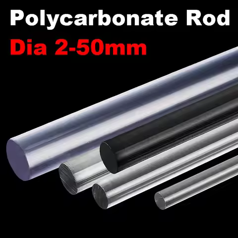 2Pcs PC Rod 500mm Dia 2-50mm Transparent High Temperature Resistant Polycarbonate Solid Round Rod Cu