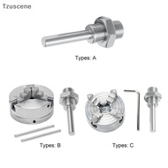 [Tzuscene] 3 Jaw Zinc Alloy Lathe Chuck Wood Turning Clamp Drilling Tool Threaded Back For Machine With Connecg Rod Chuck Hand Drill Connecg Rod Boutique