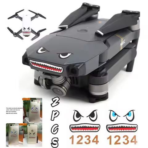 2PCS Waterproof Sticker Shark Decal Battery Number Stickers No Glue For DJI Mavic Mini/ Mini/Mavic A