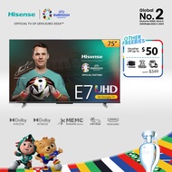 Hisense E7K Smart Google TV 75 inch | Dolby Vision | Dolby Atmos | MEMC | HDR 10 | VRR + ALLM | Dual Wifi 2.4/5G | Bluet