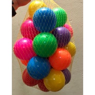 Bag of 30 colorful plastic balls of 7