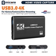 HDMI to USB Video Capture Card 4K USB3.0 1080P 60FPS Suitable for Camera PS4 Mobile Phone to Laptop 