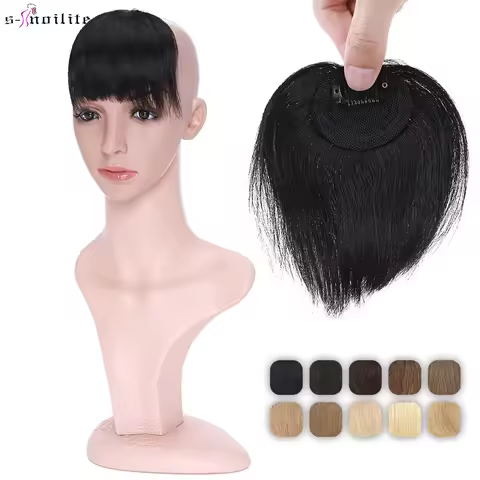 S-noilite 8g Fringe Human Hair Natural Hair Bangs Non-remy False Hair Bang Irregular Fringe Hairpiec