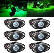 6 Pods LED Rock Lights for Jeep ATV UTV SUV RZR Off Road Ranger Pioneer Wheeler Truck Boat Underbody
