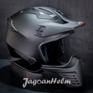 New JPX Helmet MX726R | Black DOFF RED | Mx 726r CROSSOVER SUN VISOR CLEAR - XL