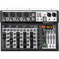 BOMGE KV4/6 Channel Audio Interface Soundboard Mixer 16-Bit DSP DJ Reverb Audio Reverb Effect + 48V 