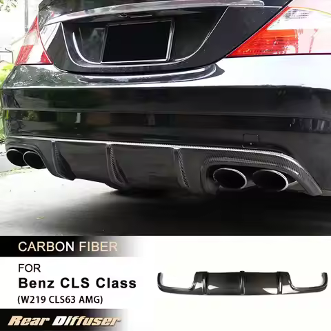 Car Rear Bumper Diffuser Lip Spoiler for Mercedes Benz CLS Class W219 CLS63 AMG Sedan 2006-2010 Rear