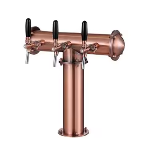 T Type Bronze Color Beer Tower, 3lines Beer Column, Pub Beer Column Customized