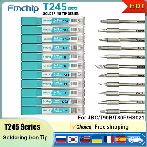 FMchip T245 Soldering iron Tip C245 Tip low resistance for T90B HS02A Soldering iron Replace Tip C5/