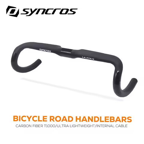 Syncros T1000 Road Handlebar 380mm/400mm/420mm/440mm Black Matt Fully Internal Routing Road Bicycle