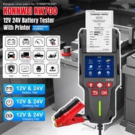 【Bahasa Melayu】KONNWEI KW700 12V 24V Car Motorcycle Battery Tester with Print function Truck Battery