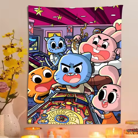 Amine W-world Of GumballS-S Theme Background Birthday Party Decoration Baby Gifts Space Decoration B