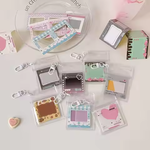 Reverse Film Paper Clip Frame Student Keychain Pendant Photo Card Frame Film Clip Paper Frame Self-a