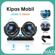 Kipas Angin Mobil Double Fan 12V/24V / Kipas Angin Mobil 12Volt / Kipas Mobil