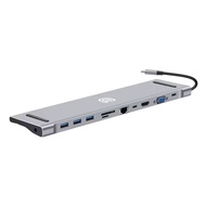 Unitech USB-C Docking Station 11-in-1 Power Link | HDMI 4K VGA Gigabit LAN USB 3.0 Hub Type C