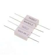 ((50pcs) 5W Ceramic Cement Resistor R5J 0.1 R 0.5 1R 2 3 4.710 R20R1