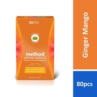 Method Dryer Sheet 80 Sheets - Ginger Mango