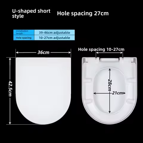 Toilet Seat Cover Soft Close Lid Compatible with Duravit 27cm U Shape D Shape Starck 3 Toilet Cover 