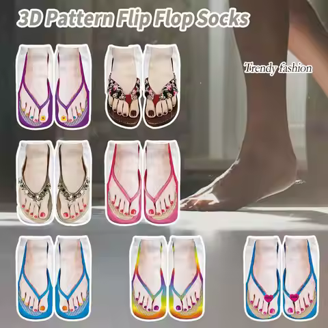 3D Foot Printed Socks For Women Novelty Low Ankle Femme Girls Cotton Socks Casual Funny Creative Fli