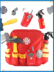 [reyalxaMY] Toy Kids Fireman Fire Fighter Costume Pretend Play Dress-up Toy Set Suit for 100-140c