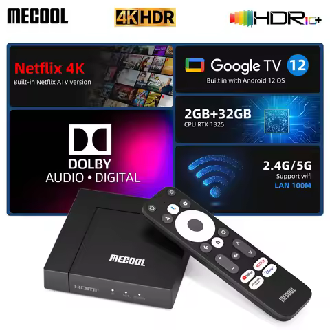 TV Box Android MECOOL KM9 Pro Max 2025 With Google TV Android 12 Netflix Certified Dolby Audio 2+32G