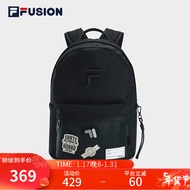 斐乐（FILA）FUSION潮牌背包情侣款2023秋双肩包女包大容量电脑包男 深黑-BK XS