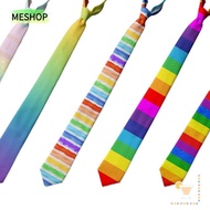 MESHOP Shirt Neckties, Personality Rainbow Striped Tie,  Colorful Men Accessories Gay