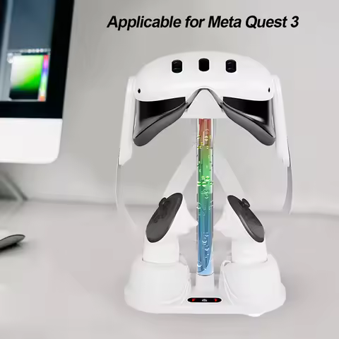 Charging Dock Station Controller Charger RGB Light VR Glasses Storage Stand VR Headset Controller St