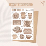Coffee Quotes Statement Sticker Sheet | Journal Planner Scrapbook Coffee Lovers Kape | NYXARTSHOP