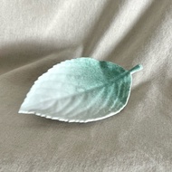 | 2hand Japanese ceramic | Enamel mixed wood leaf plate 9.5x17x1.5cm
