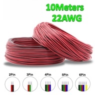 2/3/4/5/6Pin Led Strip Wire 22AWG 10Meters Electrical Wire Red Black Cable For WS2812B WS2811 SK6812