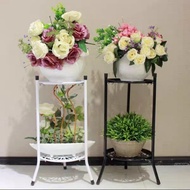 2 Tier Iron Flower Stand Floor Rack Balcony Flower Pot Rak Almari Bekas Meja Pasu Bunga Pokok Hiasan