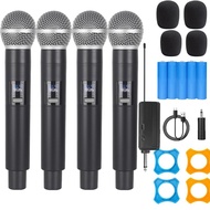 ไร้สาย ไมโครโฟน UHF Dual มือถือ ไมโครโฟน ไมโครโฟนแบบพกพา ทำงาน ช่วง 50M/168FT ชาร์จใหม่ได้ ไมโครโฟน