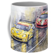 2011 Le Mans GTE Pro Chevrolette Corvette C6R vs Ferrari 458 Italia Coffee Mug