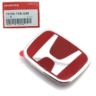 FRONT REAR Car Emblem Honda Logo Civic FC Accord Jazz City CRV HRV Type-R Red BLACK (75700-T5S-U00)