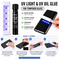 UV Glue Adhesive For Mobile Phone Screen Protector Tempered Glass Clear Liquid and UV Lamp Light