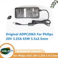 Genuine 20V 3.25A 65W ADPC2065 Power Supply AC Adapter For Philips 278E1 272M7C 279X6Q 276E8F For AO
