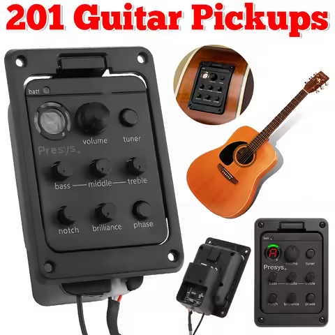201 Series for Fishman EQ Equalizer Guitar Piezo Pick Guitar Tuner Blend Acoustic Guitar Soundhole E