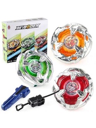 Beyblade X Bx-08 3on3牌組套裝金屬戰鬥頂部旋轉玩具陀螺與發射器握把禮品