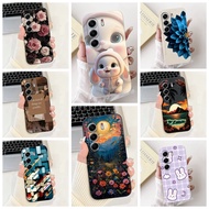 Tecno Camon 40 Pro 5G Cover Case Silicone Cute Cartoon Fashion Flowers Love Cover Tecno CM7 Phone Ca