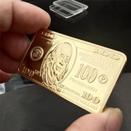เหรียญทองคำแท่งยาว100ดอลลาร์สหรัฐอเมริกา24K ทองแท่งโลหะอเมริกันทองคำแท่งที่มีแคปซูลของขวัญของชำร่วยคอด