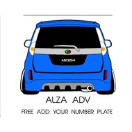 STICKER KERETA. STICKER KERETA PERODUA ALZA ADVANCE