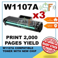3Unit W1107A 107 107A 1107 W1107 with NEWCHIP Compatible Toner Cartridge For Laser 107A 107W